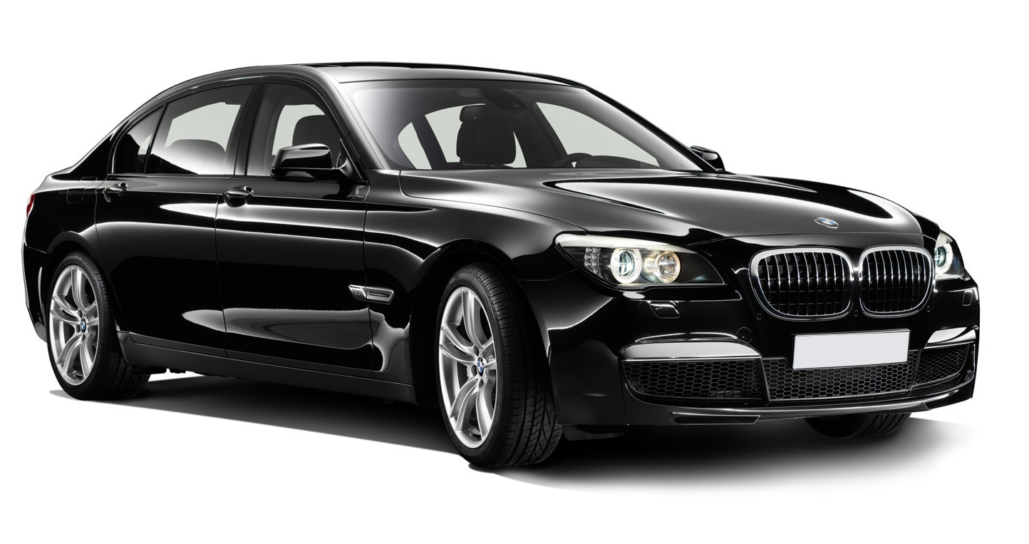 Luxury white BMW sedan for rent